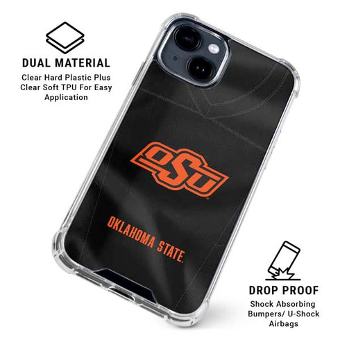 Oklahoma State University Black Jersey iPhone 14 Clear Case